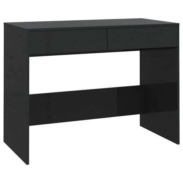 Bureau table poste de travail meuble d'ordinateur informatique étude 101 x 50 x 76 5 cm bois d'ingénierie noir 02_0023892