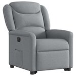vidaXL Fauteuil inclinable électrique gris clair tissu