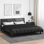 vidaXL Duvet d'été simple Noir 220 x 200 cm Satin et Microfibre
