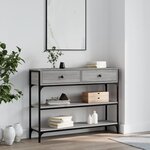 vidaXL Table console sonoma gris 100x25x75 cm bois d'ingénierie