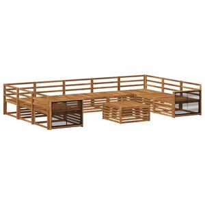 vidaXL Ensemble de canapés d'extérieur 10 pc Naturel