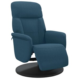 vidaXL Fauteuil inclinable avec repose-pied bleu velours