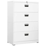 vidaXL Classeur Blanc 90x46x134 cm Acier