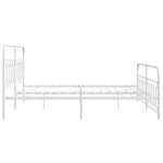 vidaXL Cadre de lit métal avec tête de lit/pied de lit blanc 200x200cm
