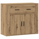 vidaXL Buffet chêne artisanal 80x33x70 cm bois d'ingénierie