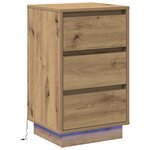 vidaXL Cabinet de chevet avec tiroir Chêne artisanal 39 x 34 5 x 65 cm