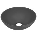 vidaXL Lavabo de salle de bain Céramique Gris foncé Rond
