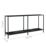 vidaXL Table console Noir 160x35x75 5 cm Verre trempé