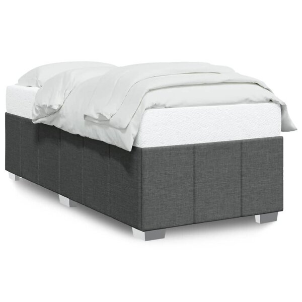vidaXL Cadre de lit sans matelas gris foncé 90x190 cm tissu