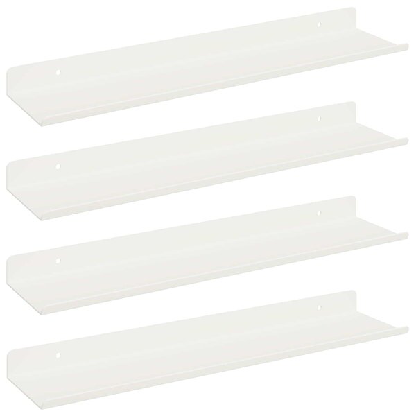 vidaXL Étagère flottante 4 Pièces Blanc 40 x 8 5 x 2 5 cm Acier