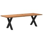 vidaXL Table à manger marron clair bois de chêne massif rectangulaire