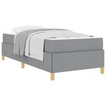 vidaXL Cadre de lit avec matelas Gris clair 90 x 200 cm tissu