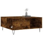 vidaXL Table basse chêne fumé 80x80x36 5 cm bois d'ingénierie