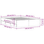 vidaXL Cadre de lit avec tiroirs sans matelas chêne marron 135x190 cm