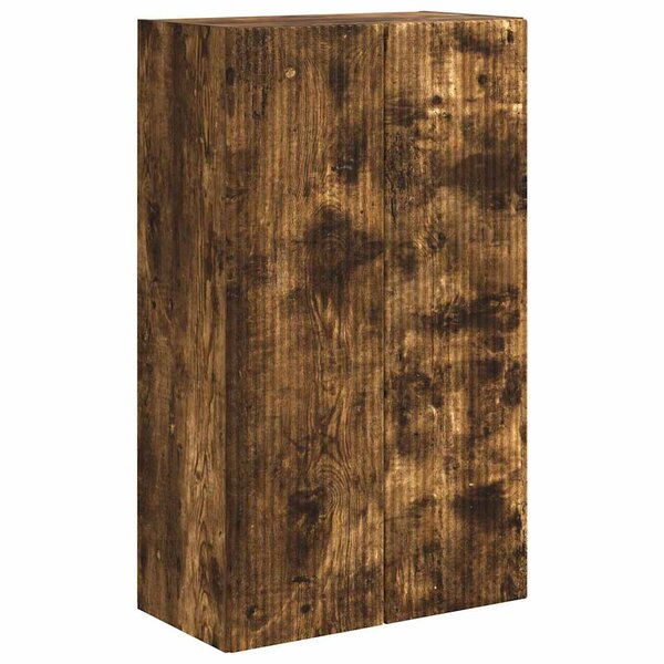 vidaXL Meuble TV mural Chêne fumé 59 5 x 31 x 100 cm Bois d'ingénierie
