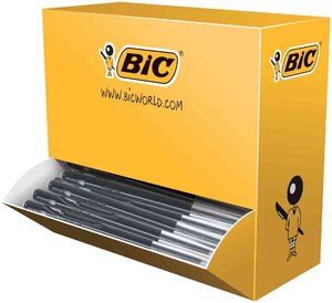 présentoir 100 Stylo à bille rétractable M10 clic Noir BIC
