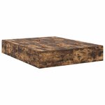 vidaXL Cadre de lit avec rangement Chêne fumé 135 x 190 cm