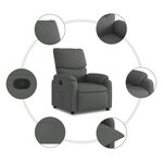 vidaXL Fauteuil inclinable en tissu gris foncé