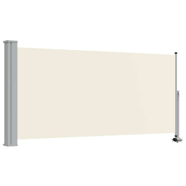 vidaXL Auvent latéral rétractable de patio 120 x 300 cm Blanc cassé
