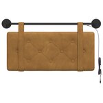 vidaXL Tête de lit suspendue Avec lumière LED Marron Velours