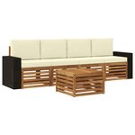 vidaXL Ensemble de canapés d'extérieur 5 pc Naturel et Crème