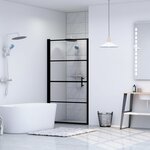 vidaXL Porte de douche Verre trempé 100x178 cm Noir