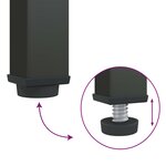 vidaXL Table de chevet noir 50x35x60 cm verre et acier