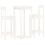 vidaXL Ensemble de bar 3 Pièces Blanc Bois de pin massif