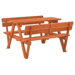 vidaXL Table de pique-nique pour 4 enfants avec trou de parasol sapin
