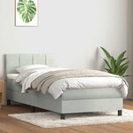 vidaXL Sommier à lattes de lit et matelas gris clair 80x210 cm velours