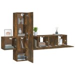 vidaXL Ensemble de meubles TV 5 Pièces Chêne fumé Bois d'ingénierie