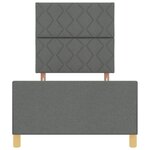 vidaXL Cadre de lit avec tête de lit Gris foncé 90 x 200 cm tissu