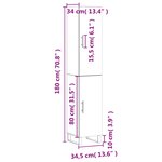vidaXL Buffet haut Chêne sonoma 34 5x34x180 cm Bois d'ingénierie