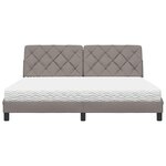 vidaXL Lit avec matelas taupe 180x200 cm tissu