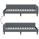 vidaXL Cadre de lit d'angle Gris foncé 100 cm x 200 cm