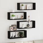 Set de 4 étagères murales vidaXL - Chêne noir - 60x15x23 cm - Fabriqué en bois reconstitué