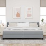 vidaXL Lit à ressorts avec tête de lit Gris clair 200 x 200 cm tissu