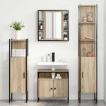 vidaXL Ensemble de mobilier de salle de bain Autre 4 Pièces Chêne sonoma