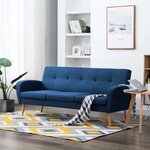 vidaXL Canapé à 3 places Tissu Bleu