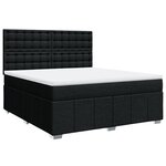 vidaXL Sommier à lattes de lit avec matelas Noir 180x200 cm Tissu