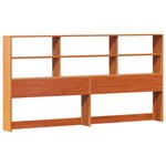 vidaXL Lit bibliothèque sans matelas cire marron 200x200 cm pin massif