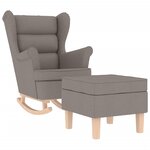 vidaXL Chaise à bascule avec repose-pied Taupe Tissu