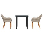 vidaXL Ensemble de salle à manger pour jardin 3 Pièces Gris clair