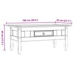 vidaXL Table basse Pin mexicain Gamme Corona 100 x 55 x 44 cm
