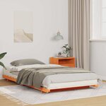 vidaXL Cadre de lit surélevé Marron cire 80 x 220 cm