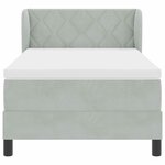 Lit à ressort vidaXL avec matelas Gris clair 90x190 cm Velours