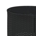 vidaXL Canapé de jardin table coussins demi-rond noir résine tressée