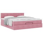 VidaXL Cadre de lit ottoman avec matelas rose 160x200 cm velours