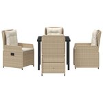 vidaXL Ensemble de salle à manger pour jardin 5 Pièces Beige polyrotin