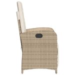 vidaXL Chaises inclinables de jardin lot de 2 avec repose-pied rotin